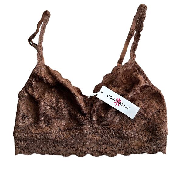 Cosabella Never Say Never Sweetie Bralette Brown L - Picture 1 of 7
